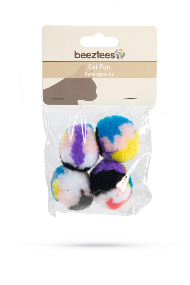 Beeztees Kedi Oyuncağı, Peluş Top, Kediotlu 4 Adet, 4cm - 2