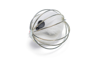 Beeztees Kedi Oyuncağı, Tel Top İçerisinde Pleuş Fare, Çeşitli Renklerde, 5,5cm - 3