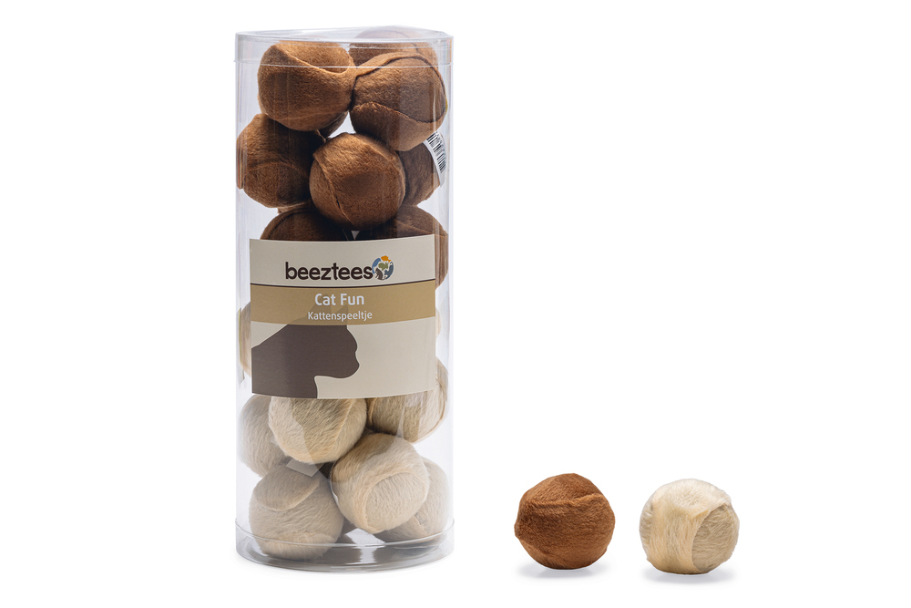 Beeztees Kedi Oyuncağı, Top, Peluş, Çeşitli Renklerde, 4cm - 4