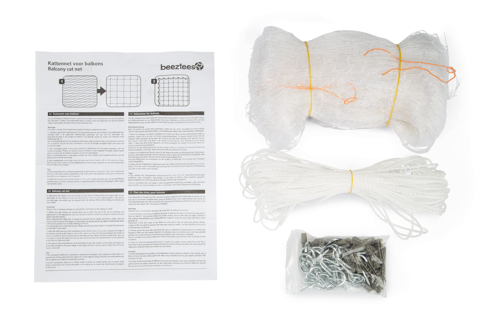 Beeztees Kedi Pencere veya Balkon Koruma Filesi, Şeffaf, 8x3m - 3