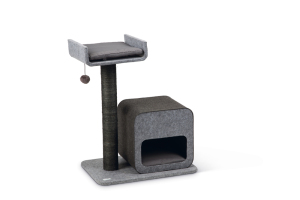 Beeztees Kedi Tırmalama ve Oyun Evi, Gri, 60x40x77cm