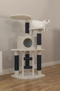 Beeztees Kedi Tırmalama ve Oyun Evi, Krem, 50x50x123cm - 2