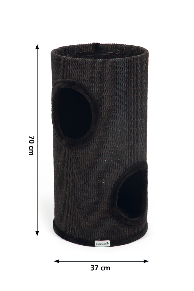 Beeztees Kedi Tırmalama ve Oyun Evi, Siyah, 37x70cm - 2