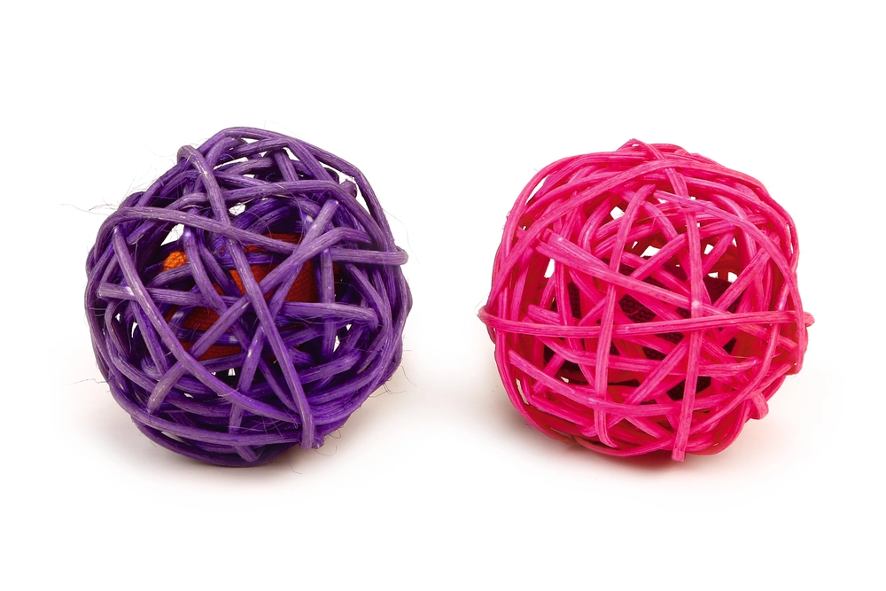 Beeztees Kedi Topu, Ratan ve Kediotlu, 2 Adet, 4cm - 1