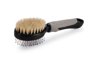 Beeztees Kısa ve Uzun Tüylü Kedi Çift Fırçası ve Tarağı, Çift Taraflı, Siyah Gri, 21cm