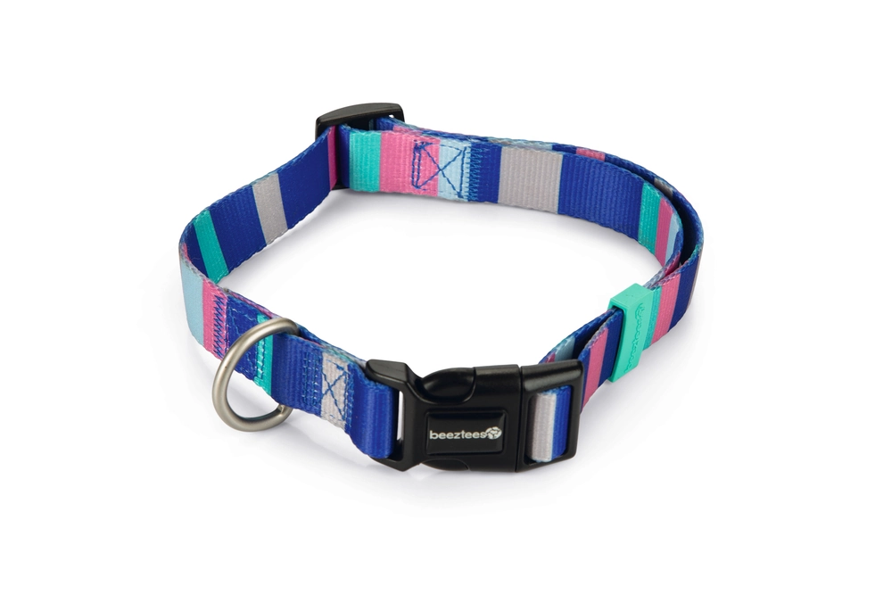 Beeztees Köpek Boyun Tasması, Renkli Kalın Çizgiler, 48-70cm, 25mm - 3