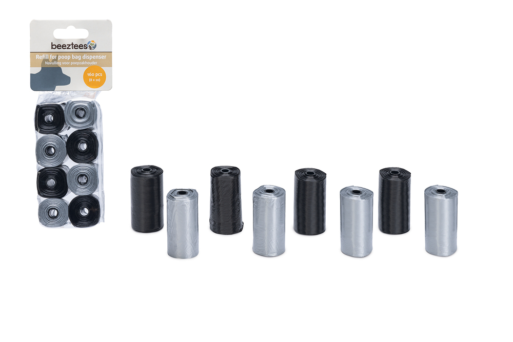 Beeztees Köpek Dışkı Toplama Poşeti, Siyah Gri, 8x20Adet - 1