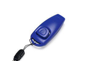 Beeztees Köpek Eğitim Düdüğü ve Klikırı, Karabina ve Bağlama Kordonlu, Mavi, 7x3x2cm - 2