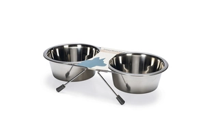 Beeztees Köpek İkili Mama Su Kabı, Paslanmaz Çelik, 16cm, 2x900ml - 3