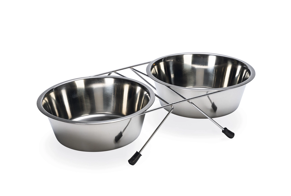 Beeztees Köpek İkili Mama Su Kabı, Paslanmaz Çelik, 20cm, 2x1800ml - 4