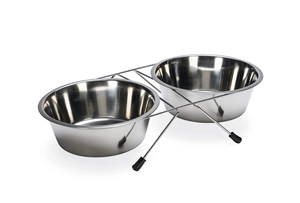 Beeztees Köpek İkili Mama Su Kabı, Paslanmaz Çelik, 20cm, 2x1800ml - 1