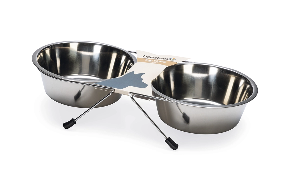 Beeztees Köpek İkili Mama Su Kabı, Paslanmaz Çelik, 20cm, 2x1800ml - 3