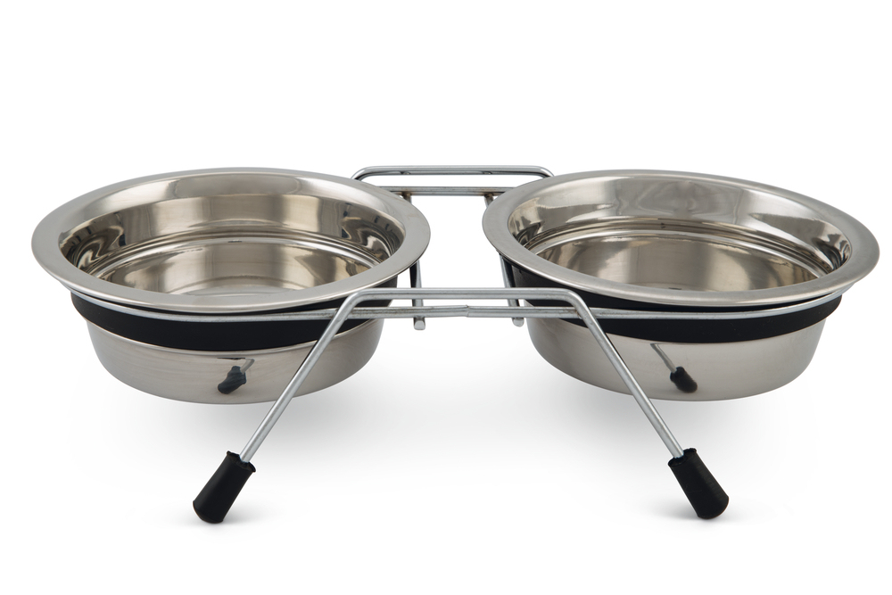 Beeztees Köpek İkili Mama ve Su Kabı, Paslanmaz Çelik, Sessiz&Kaymaz, 13cm, 2x380ml - 1