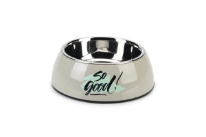 Beeztees Köpek Mama Su Kabı, Paslanmaz Çelik, Gri, 14cm, 160ml