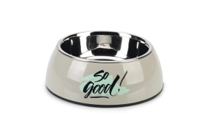 Beeztees Köpek Mama Su Kabı, Paslanmaz Çelik, Gri, 18cm, 350ml