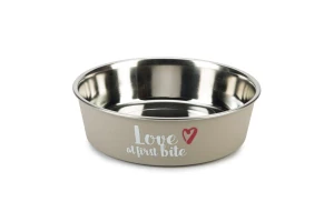 Beeztees Köpek Mama Su Kabı, Paslanmaz Çelik, Gri, 21cm, 1500ml