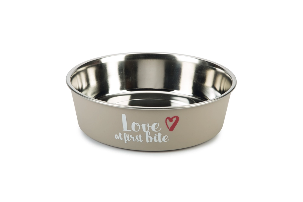 Beeztees Köpek Mama Su Kabı, Paslanmaz Çelik, Gri, 21cm, 1500ml - 1