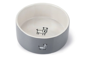 Beeztees Köpek Mama Su Kabı, Seramik, Beyaz Gri, 21,5cm, 2000ml