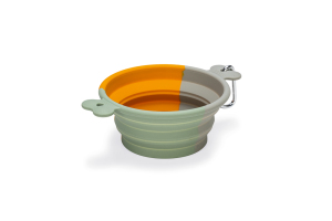 Beeztees Köpek Mama ve Su Kabı, Teleskopik, Turuncu, Silikon, 15,5cm, 750ml