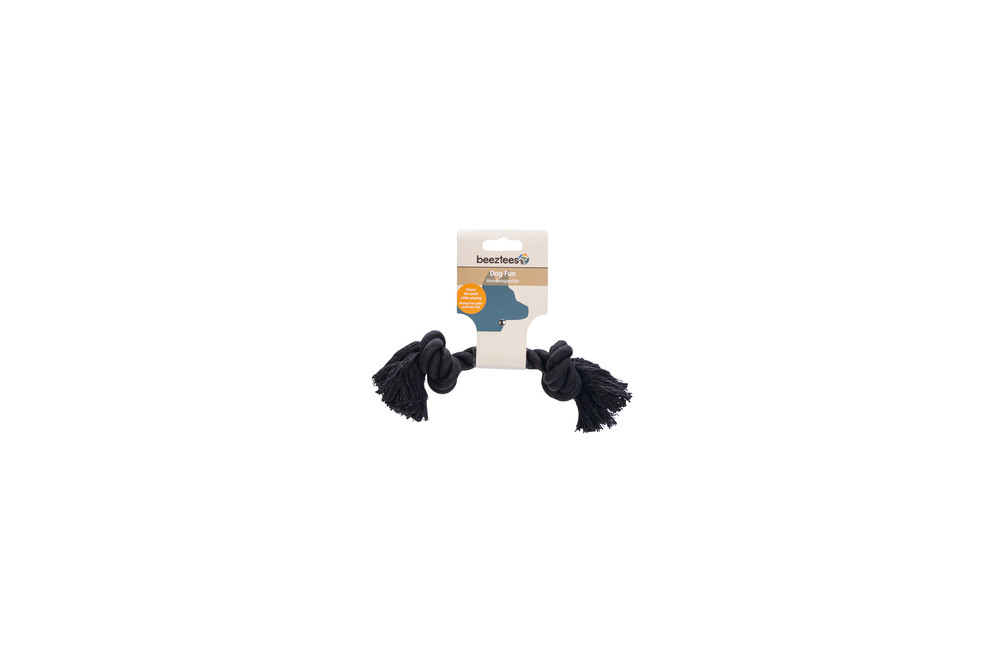 Beeztees Köpek Oyuncağı, Çift Düğümlü Diş İpi, Pamuk İplerden, Siyah, 20x6x4,5cm, 71gr - 2