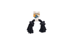 Beeztees Köpek Oyuncağı, Çift Düğümlü Diş İpi, Pamuk İplerden, Siyah, 30x7,5x6cm, 205gr - 2
