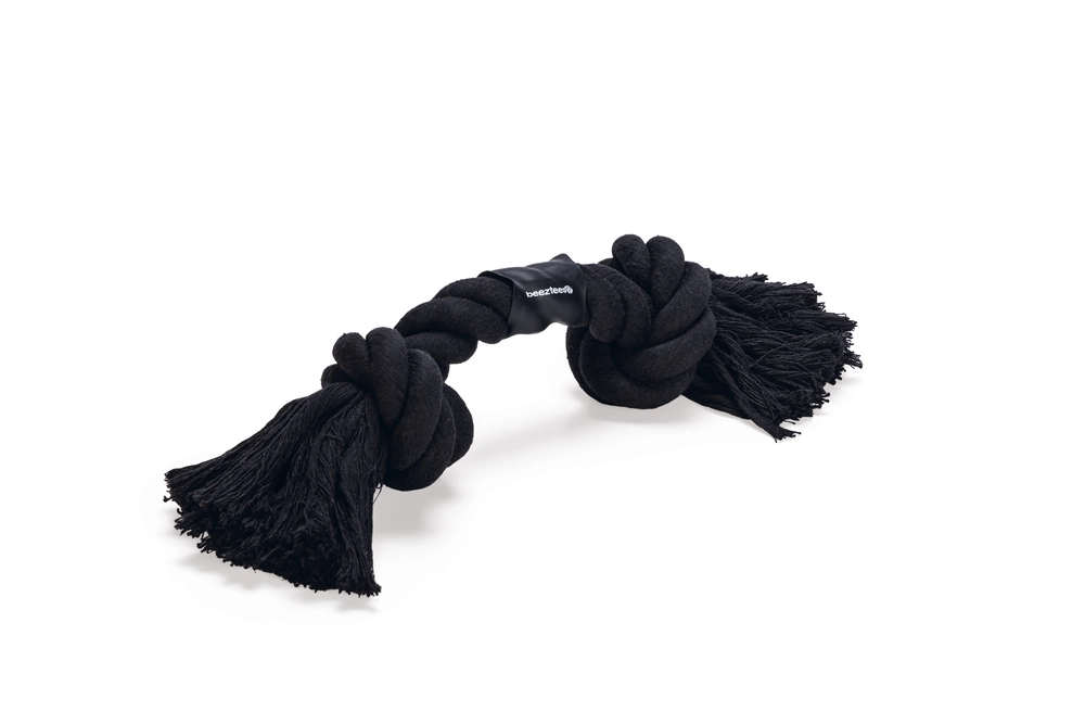 Beeztees Köpek Oyuncağı, Çift Düğümlü Diş İpi, Pamuk İplerden, Siyah, 40x8,5x7cm, 280gr - 3