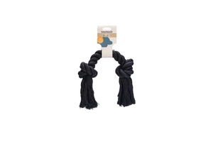 Beeztees Köpek Oyuncağı, Çift Düğümlü Diş İpi, Pamuk İplerden, Siyah, 40x8,5x7cm, 280gr - 2