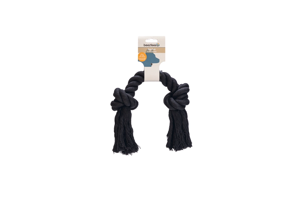 Beeztees Köpek Oyuncağı, Çift Düğümlü Diş İpi, Pamuk İplerden, Siyah, 40x8,5x7cm, 280gr - 2