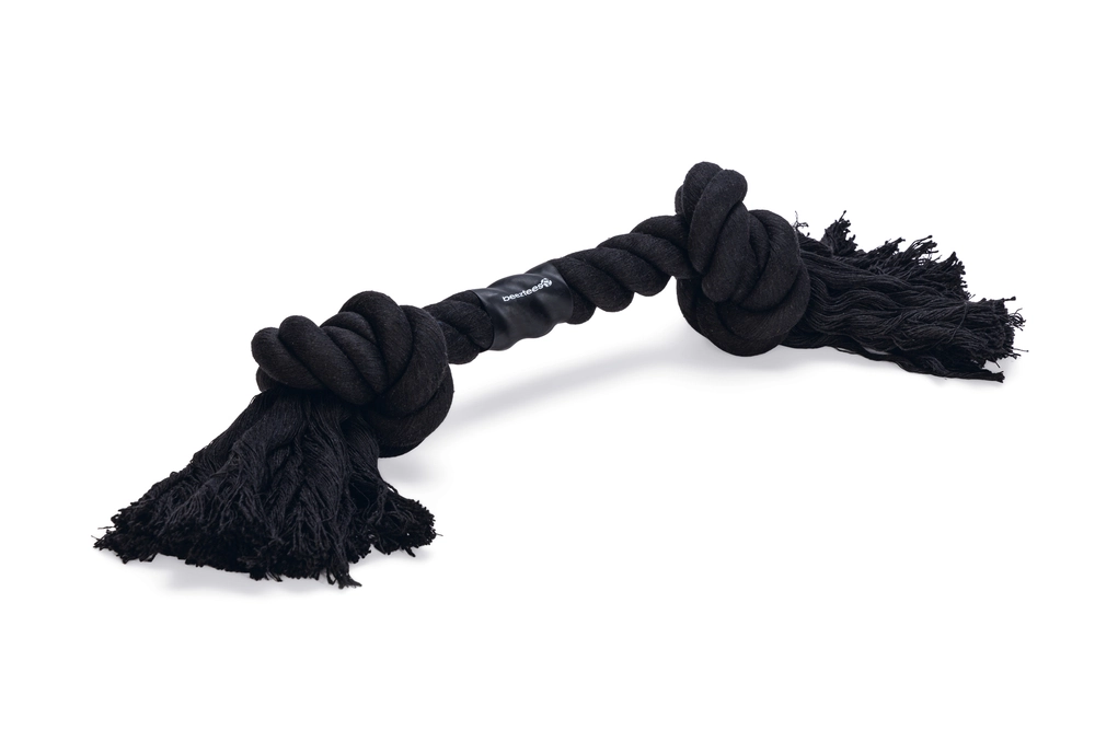 Beeztees Köpek Oyuncağı, Çift Düğümlü Diş İpi, Pamuk İplerden, Siyah, 50x9x7,5cm, 319gr - 3