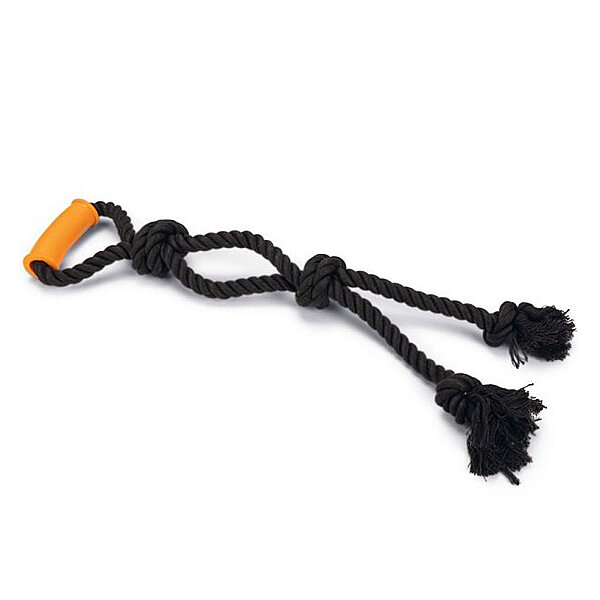 Beeztees Köpek Oyuncağı, Diş İpi, TPR Tutamaçlı, Siyah, 60x13x7cm, 390gr - 1