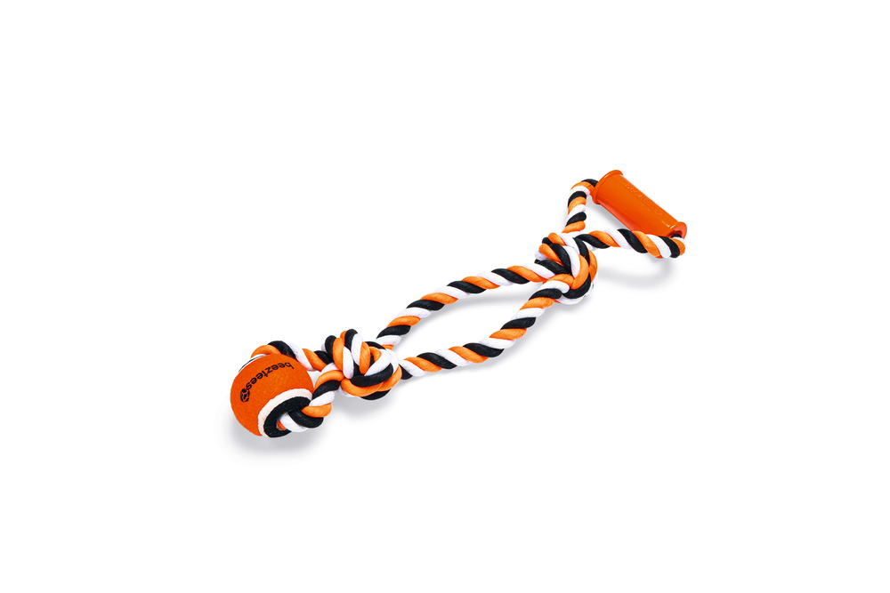 Beeztees Köpek Oyuncağı, Diş İpi Ucunda Tenis Topu, TPR Tutamaçlı, 50x13,5x6,3cm - 3