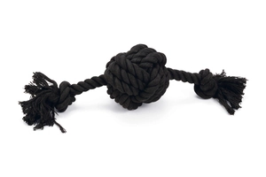 Beeztees Köpek Oyuncağı, Diş İpinden Top ve İpi, Siyah, 34x10x9cm, 255gr - 1