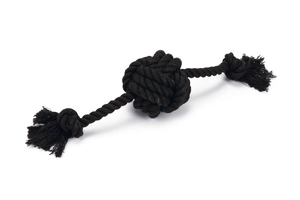 Beeztees Köpek Oyuncağı, Diş İpinden Tutamaçlı Top, Pamuk İplerden, Siyah, 40x7x7cm, 120gr - 3