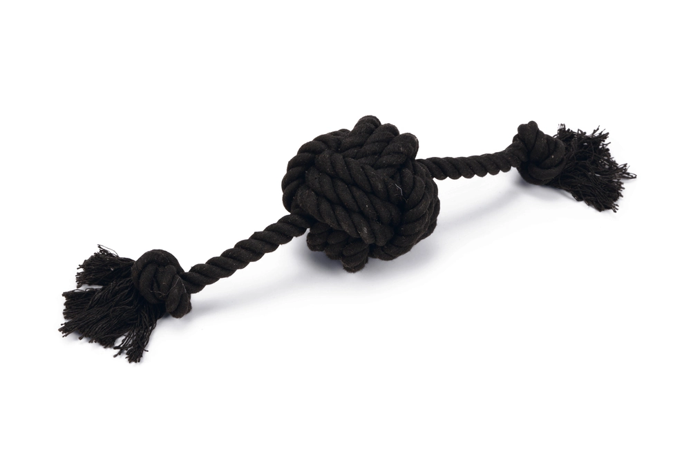 Beeztees Köpek Oyuncağı, Diş İpinden Tutamaçlı Top, Pamuk İplerden, Siyah, 40x7x7cm, 120gr - 3