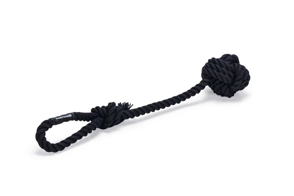 Beeztees Köpek Oyuncağı, Diş İpinden Tutamaçlı Top, Pamuk İplerden, Siyah, 40x7x7cm, 120gr - 3