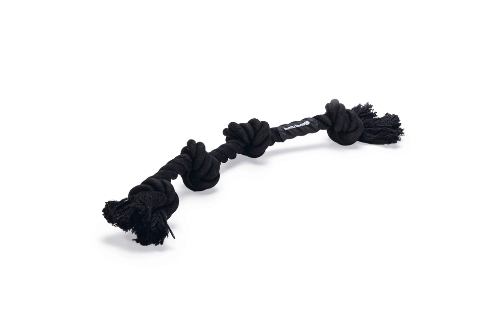 Beeztees Köpek Oyuncağı, Dört Düğümlü Diş İpi, Pamuk İplerden, Siyah, 40x5,5x4,5cm, 140gr - 3