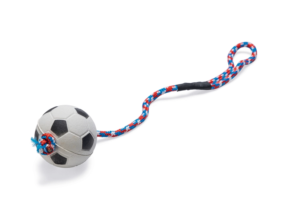 Beeztees Köpek Oyuncağı, İpli Top, Kauçuk, 30cm Top 6cm - 1