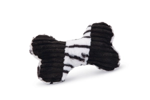 Beeztees Köpek Oyuncağı, Sesli, Kemik, Peluş, Siyah/Beyaz, 18x13x3cm - 2
