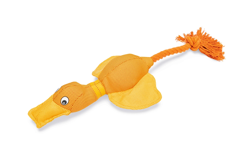 Beeztees Köpek Oyuncağı, Sesli, Ördek, Kanvas, Sarı, 45x20x6,5cm - 1