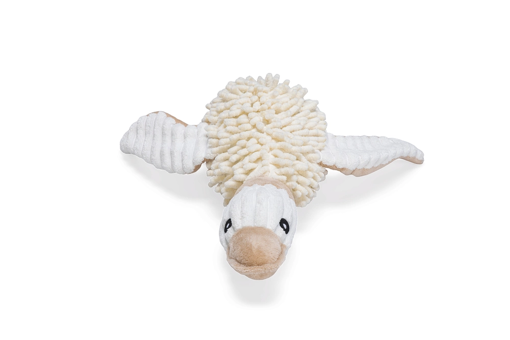 Beeztees Köpek Oyuncağı, Sesli, Ördek, Peluş, Beyaz, 33x33x9cm - 3