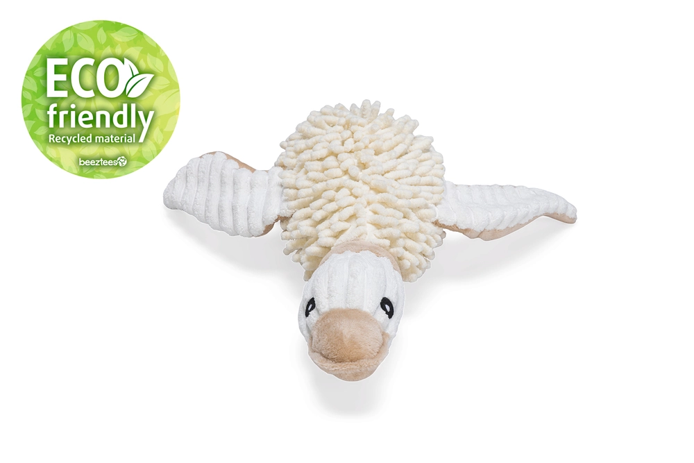 Beeztees Köpek Oyuncağı, Sesli, Ördek, Peluş, Beyaz, 33x33x9cm - 4