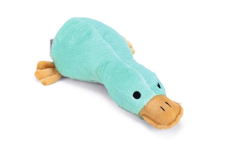 Beeztees Köpek Oyuncağı, Sesli, Ördek, Peluş, Turkuaz, 32x20x9cm - 1
