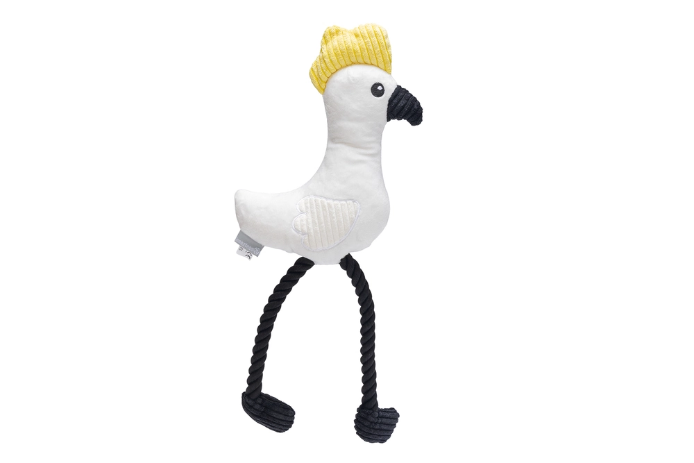 Beeztees Köpek Oyuncağı, Sesli, Papağan, Peluş, Beyaz, 42x19,5x6cm - 1
