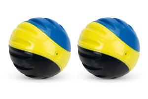 Beeztees Köpek Oyuncağı, Sesli, Tenis Topu, TPR, Mavi/Sarı/Siyah, 2 Adet, 6,3cm - 1
