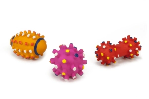 Beeztees Köpek Oyuncağı, Sesli, Top ve Dambıl, Lateks, Çeşitli Renklerde, 10,5cm