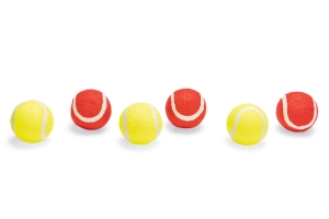Beeztees Köpek Oyuncağı, Tenis Topları, Kırmızı/Sarı, 6 Adet, 6,5cm