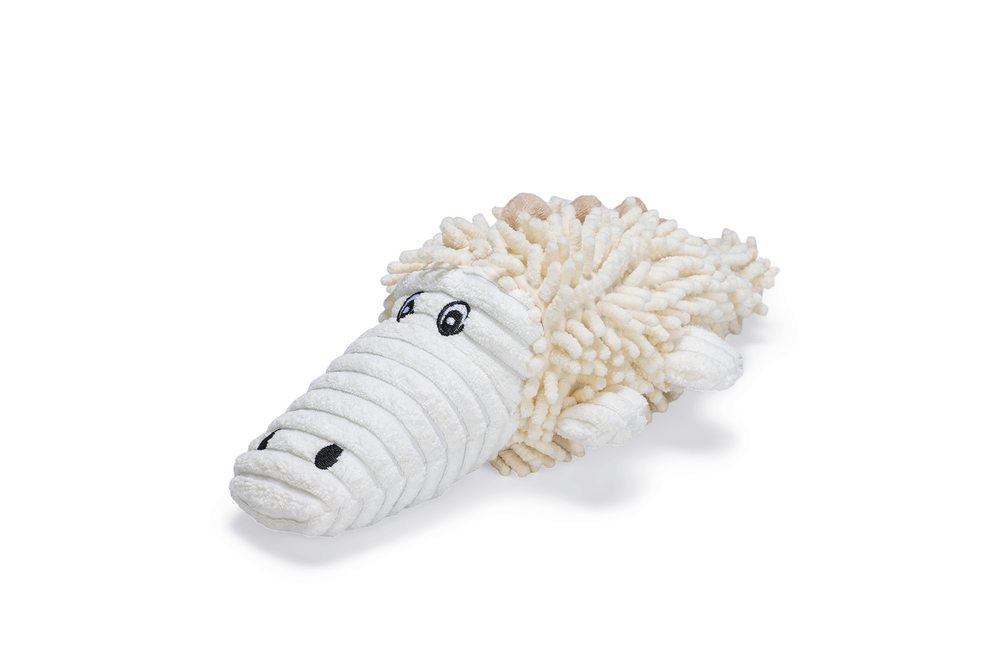 Beeztees Köpek Oyuncağı, Timsah, Peluş, Beyaz, 36x16x10cm - 1