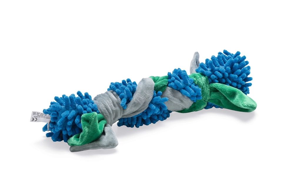 Beeztees Köpek Oyuncağı, Tut Getir, Peluş, Mavi-Yeşil, 37x7x7cm - 1