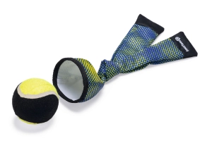 Beeztees Köpek Oyuncağı, Yüzen, Tenis Topu ve Kumaş Fırlatma, Mavi/Sarı 29cm