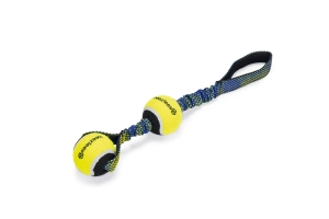 Beeztees Köpek Oyuncağı, Yüzen, Tutamaçlı İki Tenis Topu, Mavi/Sarı, 44x6,3x6,3cm